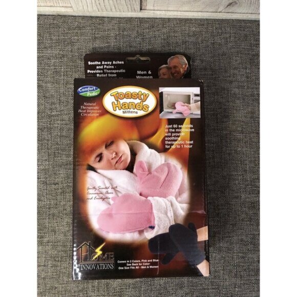 Comfort Pedic Toasty Hands Blue Fleece Mittens Hand Warmers Therapeutic Warmth - Picture 1 of 4
